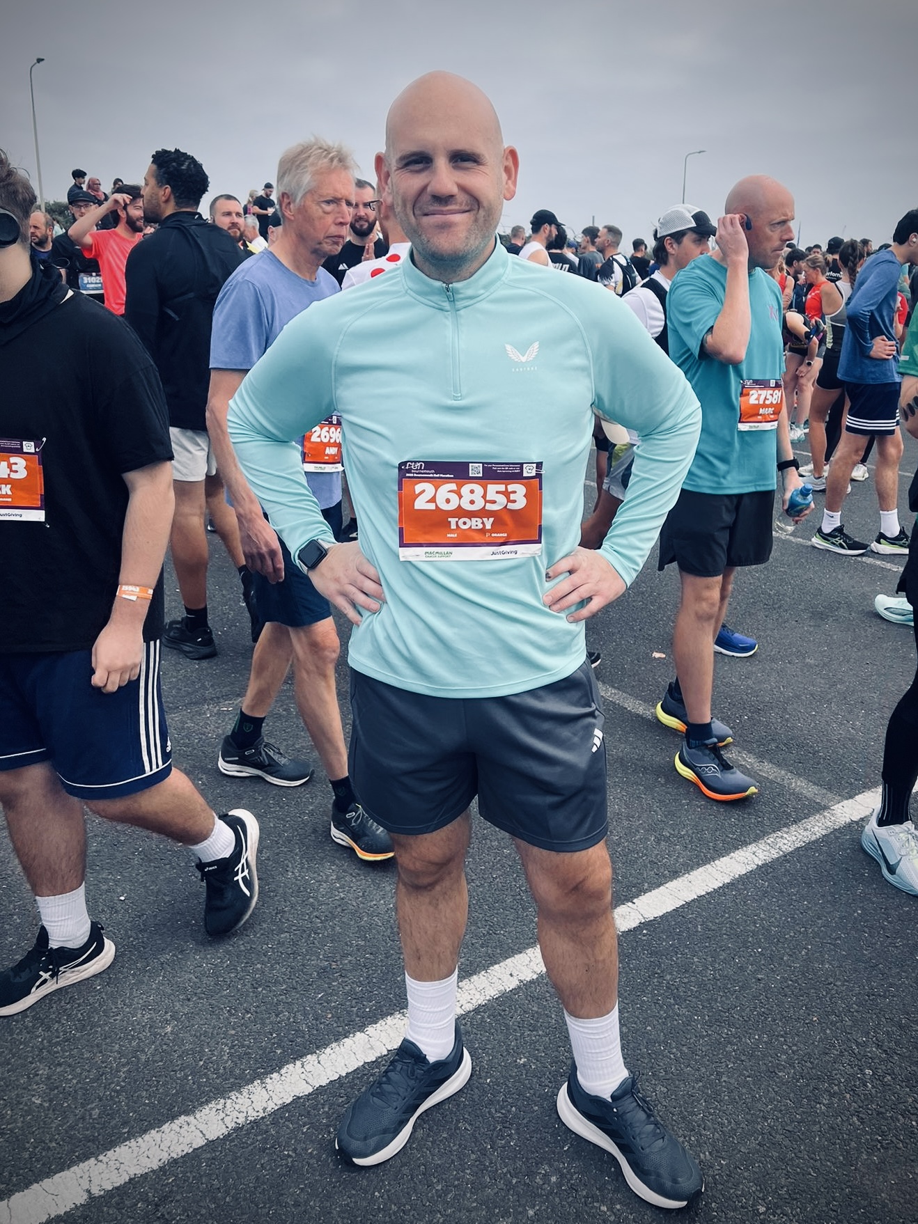 Toby Hoare just before the Bournemouth Half Marathon after a 12-stone natural weight loss transformation